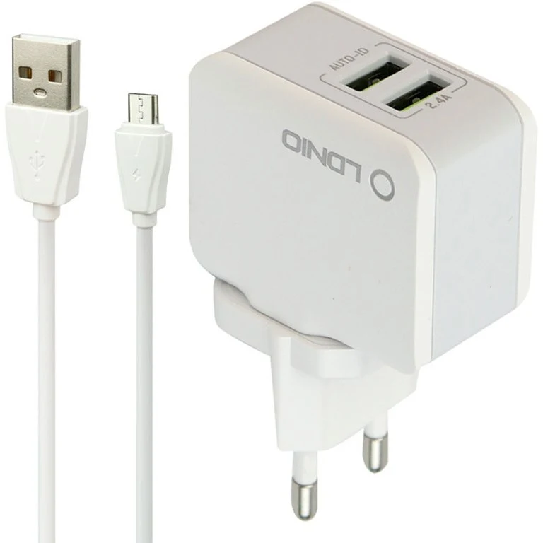 شارژر یو اس بی با کابل ایفون LDINIO A220